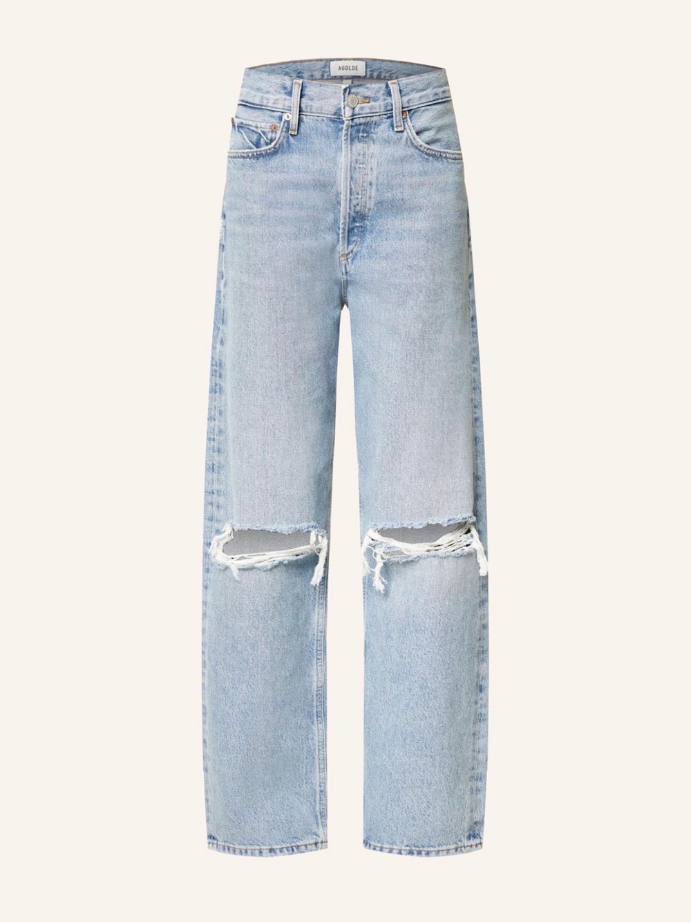 AGOLDE 90’s Jean Button Fly Distressed Straight Leg Organic Cotton Jeans 27